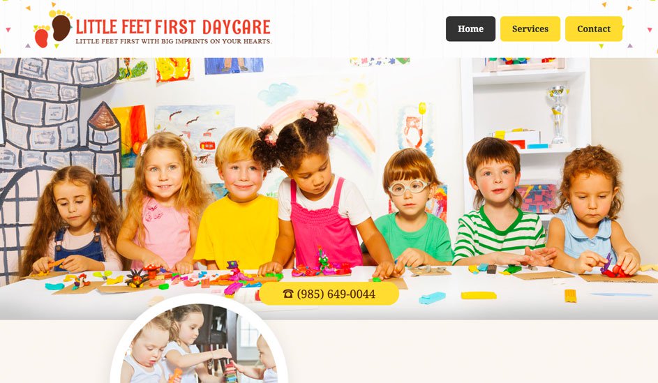 Little Feet First Daycare logo design page